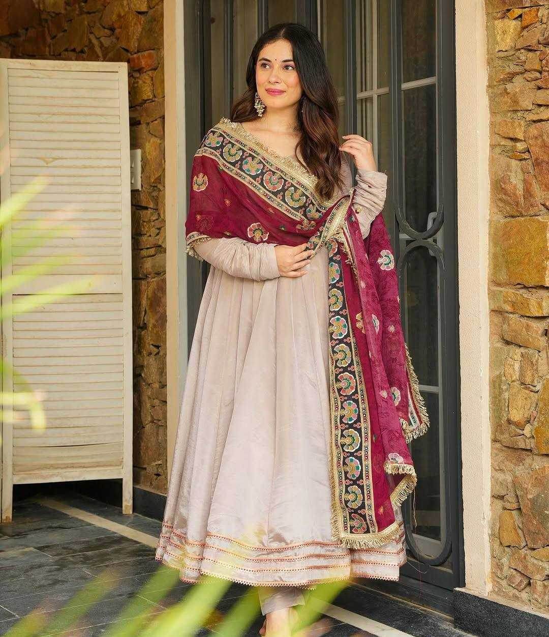 Crepe Anarkali Long Gown - MYLUXURY LANE ENTERPRISE